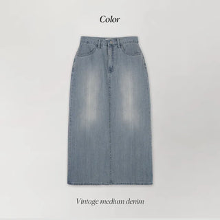 Summer Vintage Denim Long Skirt - 4 sizes