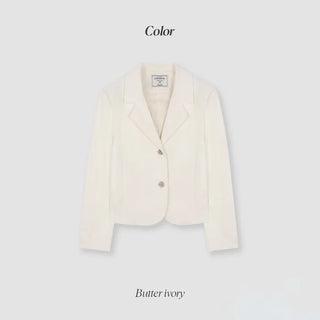 Single-breasted semi-cropped jacket - 4 colors