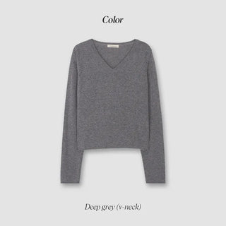 (U/V neck) wool knit - 6 colors