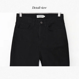 (basic/long) Brushed-back black skinny jeans - 3 sizes