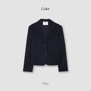 Single-breasted semi-cropped jacket - 4 colors