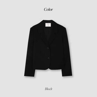 Single-breasted semi-cropped jacket - 4 colors