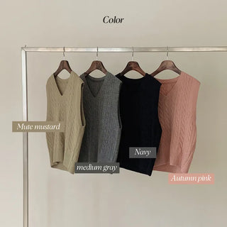 Cable knit vest - 4 colors