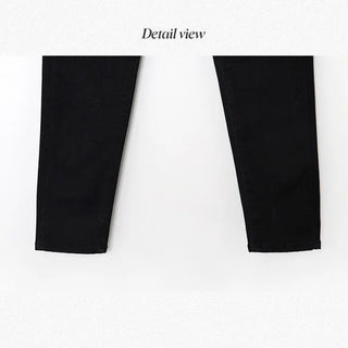(basic/long) Brushed-back black skinny jeans - 3 sizes