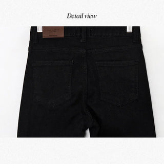 (basic/long) Brushed-back black skinny jeans - 3 sizes