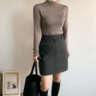 Half-neck T-shirt (+ brushed lining) - 6 colors