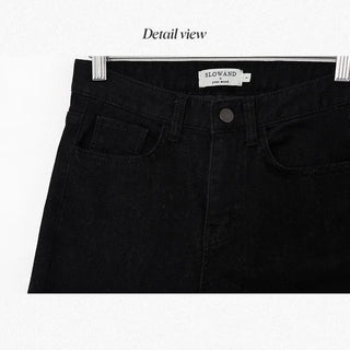 (basic/long) Brushed-back black skinny jeans - 3 sizes