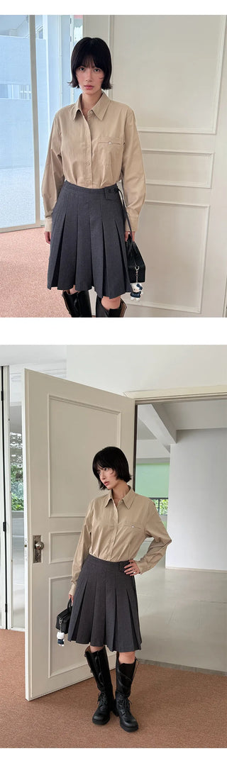 woolen pleated skirt