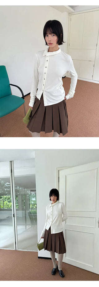 woolen pleated skirt