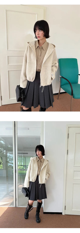 woolen pleated skirt