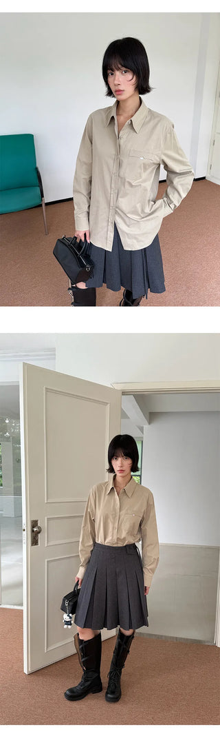 woolen pleated skirt