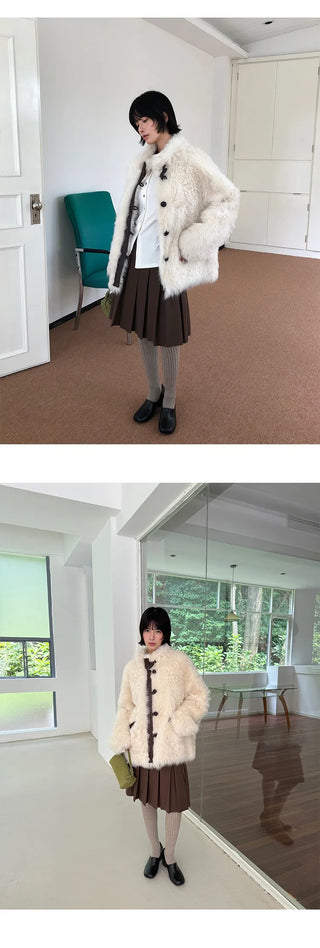 woolen pleated skirt