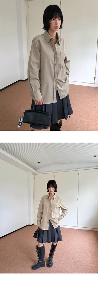 woolen pleated skirt