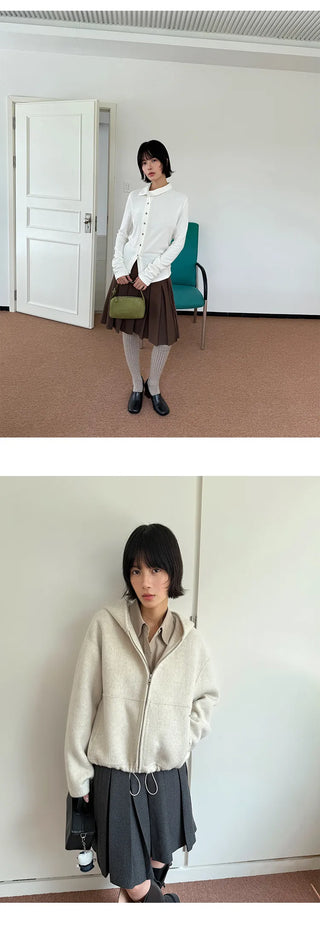 woolen pleated skirt