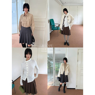 woolen pleated skirt