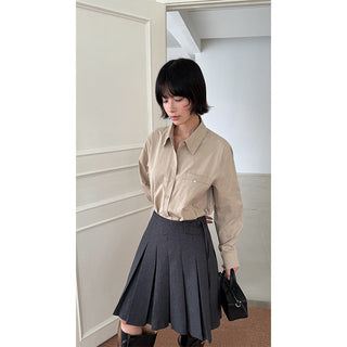woolen pleated skirt