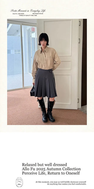 woolen pleated skirt