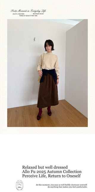 corduroy midi skirt