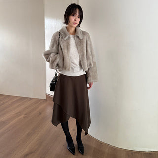 woolen drape skirt