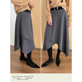 woolen drape skirt