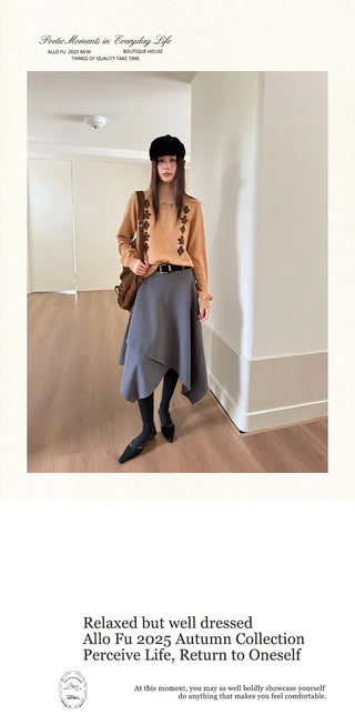 woolen drape skirt