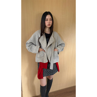 ribbon wool jacket