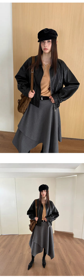 quilted leather coat