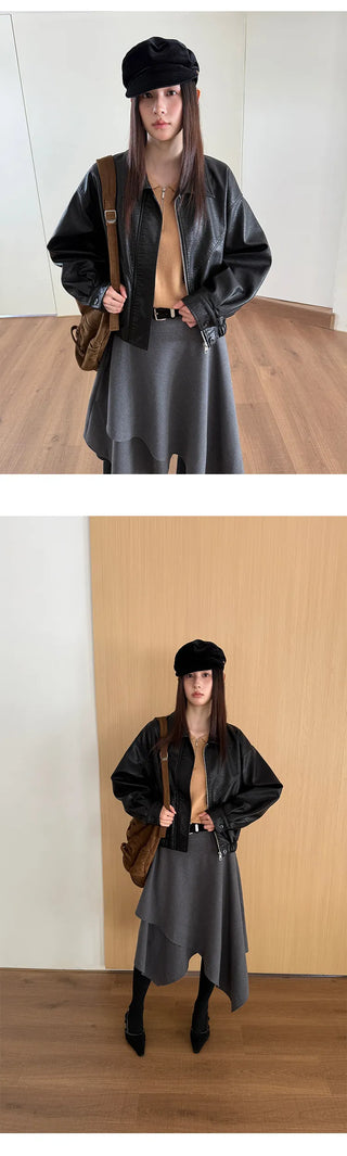 quilted leather coat