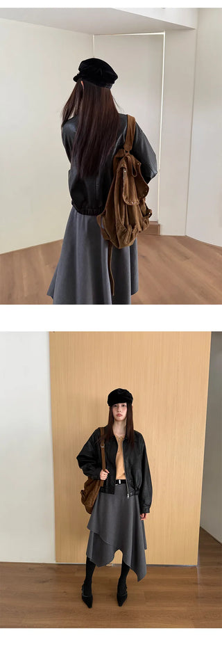 quilted leather coat