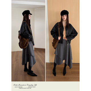 quilted leather coat