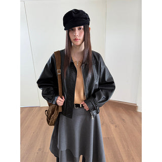 quilted leather coat