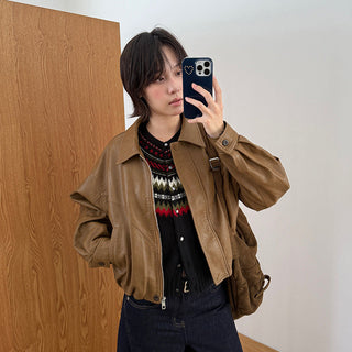 quilted leather coat