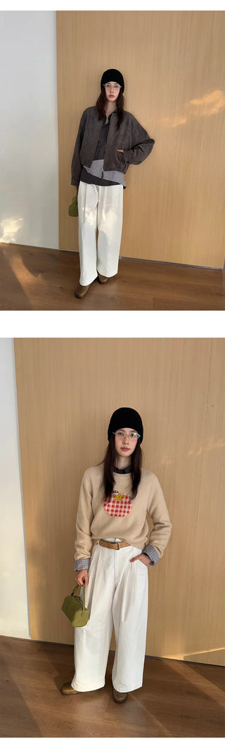 straight cotton trousers