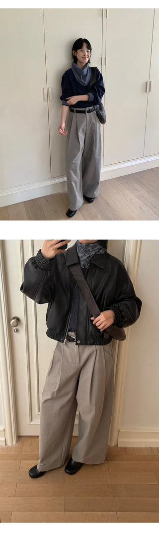 straight cotton trousers