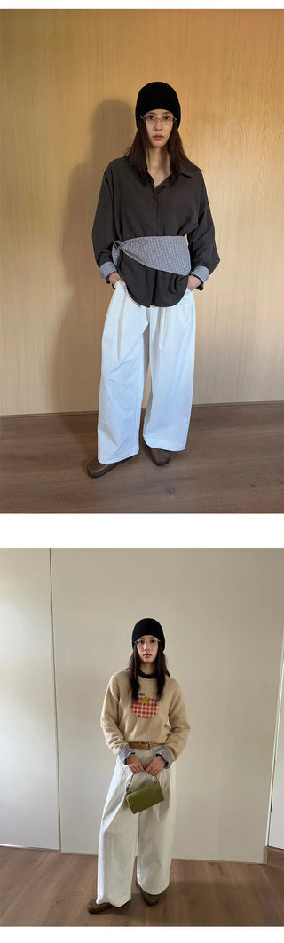 straight cotton trousers