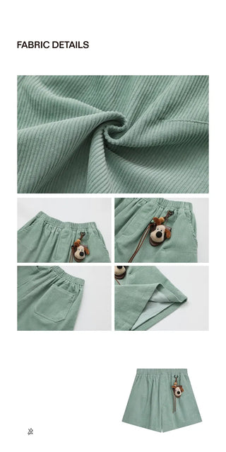 corduroy wide shorts