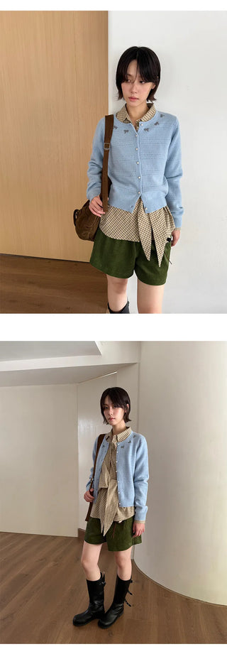 corduroy wide shorts