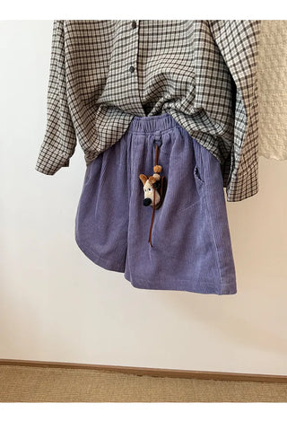 corduroy wide shorts