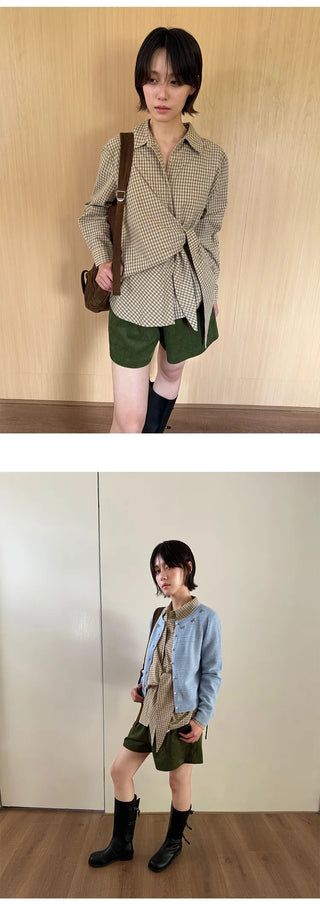 corduroy wide shorts