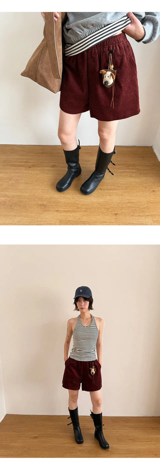 corduroy wide shorts