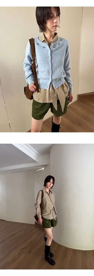 corduroy wide shorts