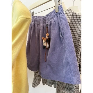 corduroy wide shorts