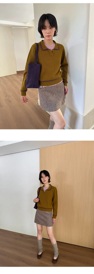 contrast doll sweater