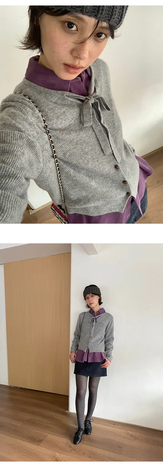 bow knit cardigan