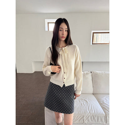 bow knit cardigan