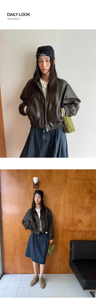 plaid leather jacket