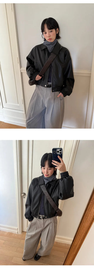 plaid leather jacket