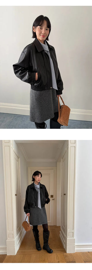 plaid leather jacket