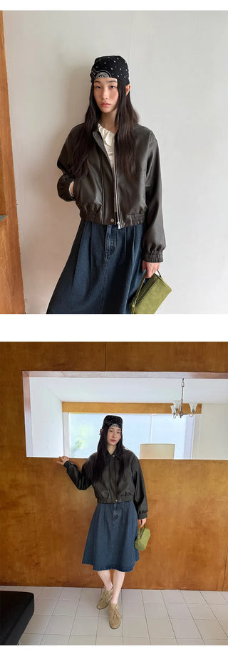 plaid leather jacket