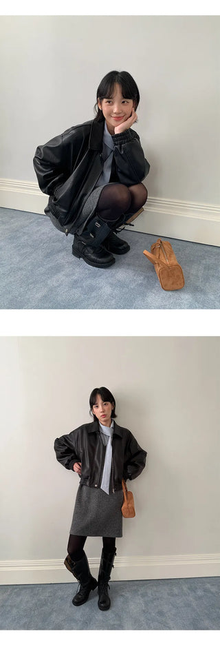 plaid leather jacket